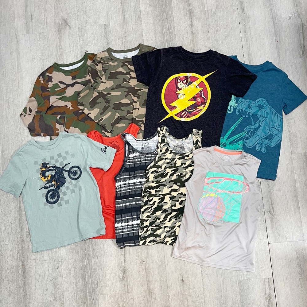Boys size medium shirt and tank top bundle